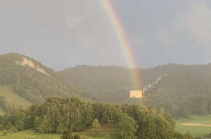 Aussicht mit Regenbogen